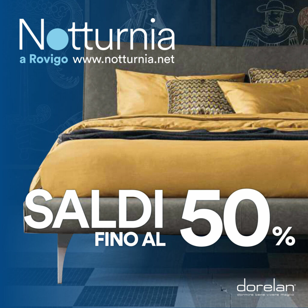 50% di saldo su materassi, reti e letti Dorelan